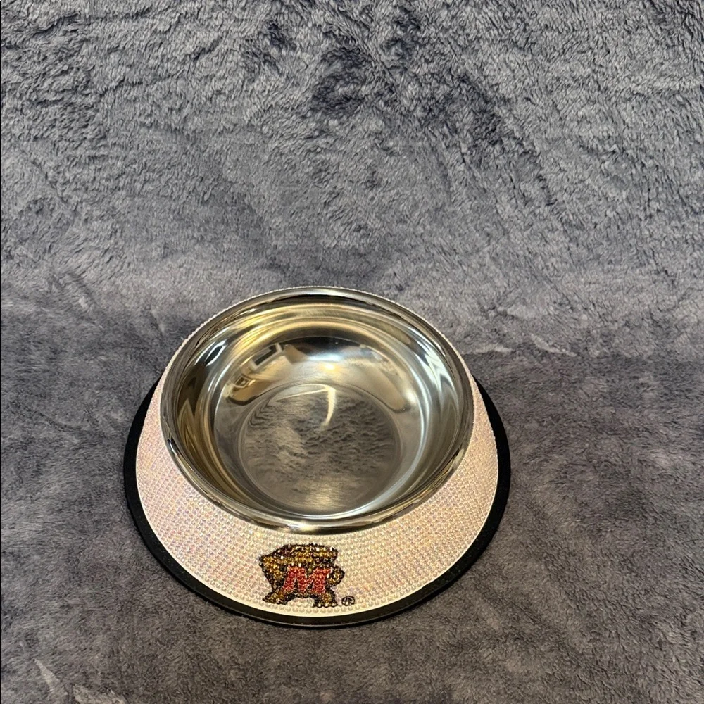 University of Maryland bling dog or cat bowl New